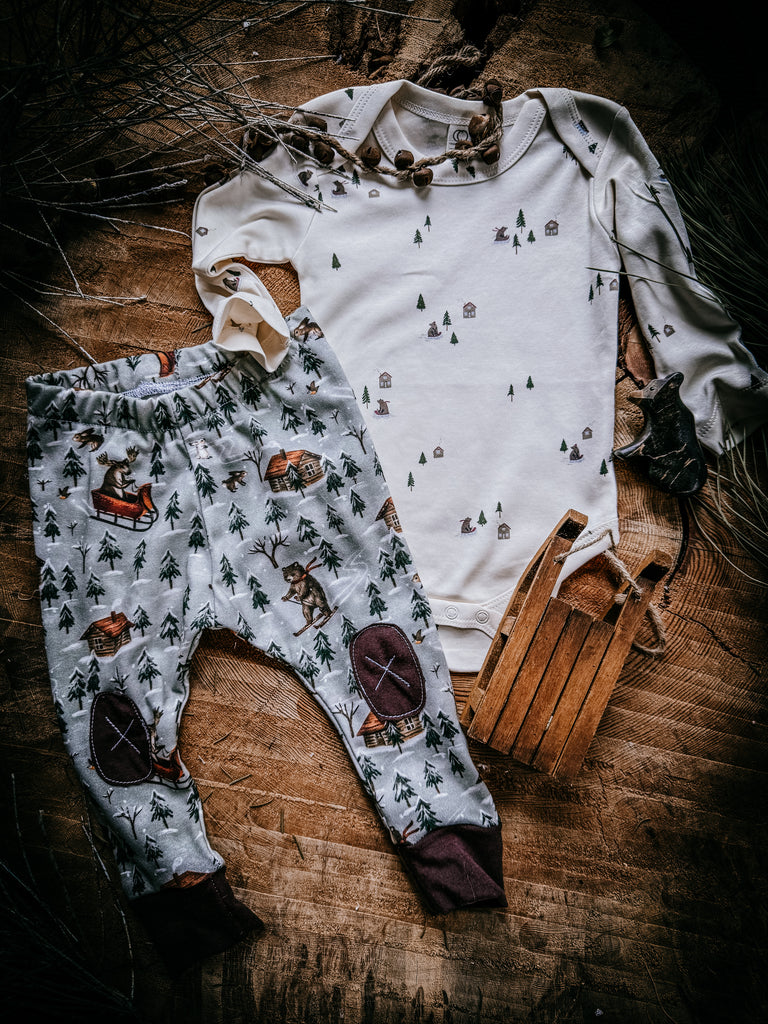 Bear Sled  |  Natural Onesie