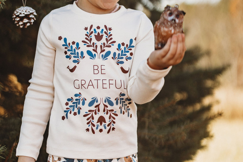 Be Grateful   | Cream  Ribbed Top
