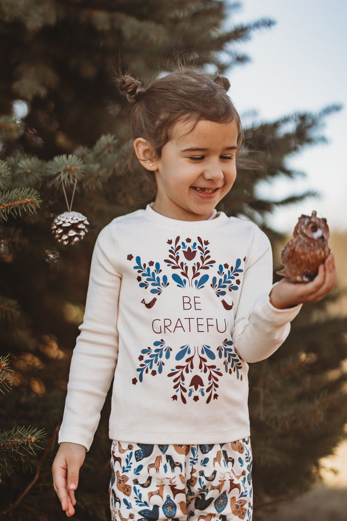Be Grateful   | Cream  Ribbed Top