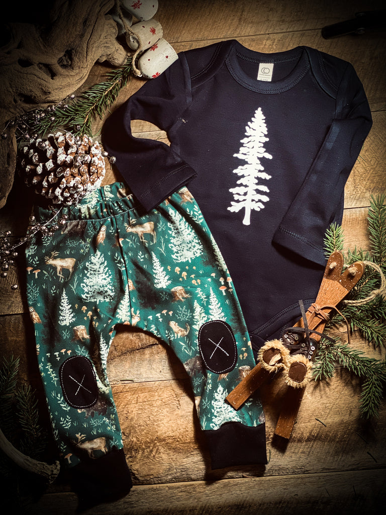 Alpine Tree  |  Black  Onesie