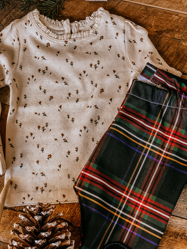 Holiday Floral  | Pointelle Top