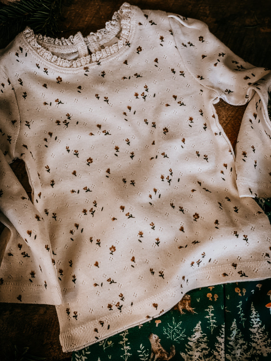 Floral  | Pointelle Top