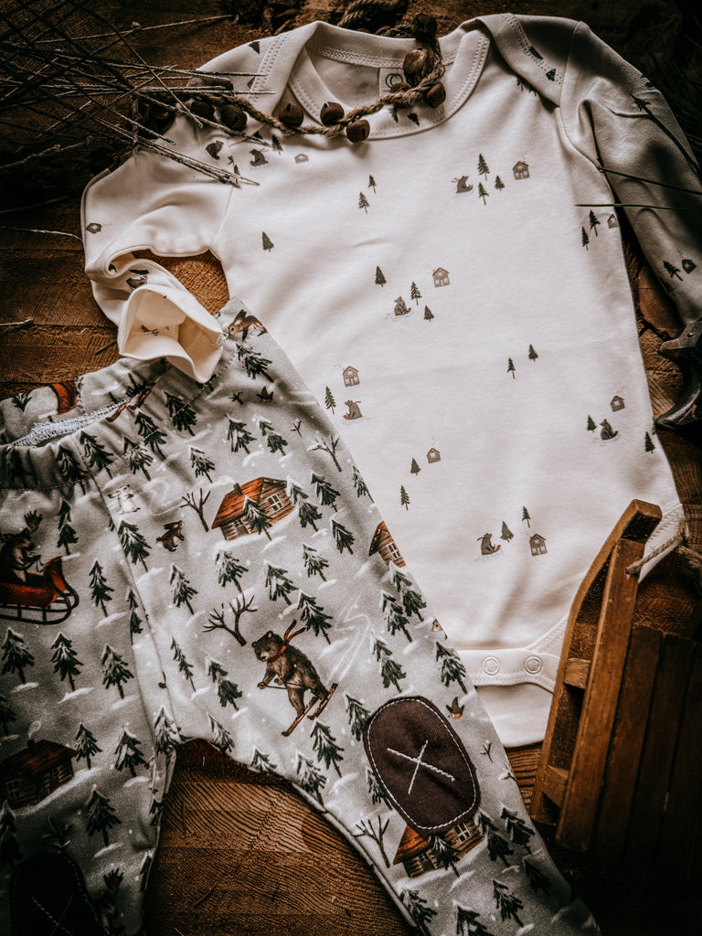 Bear Sled  |  Natural Onesie