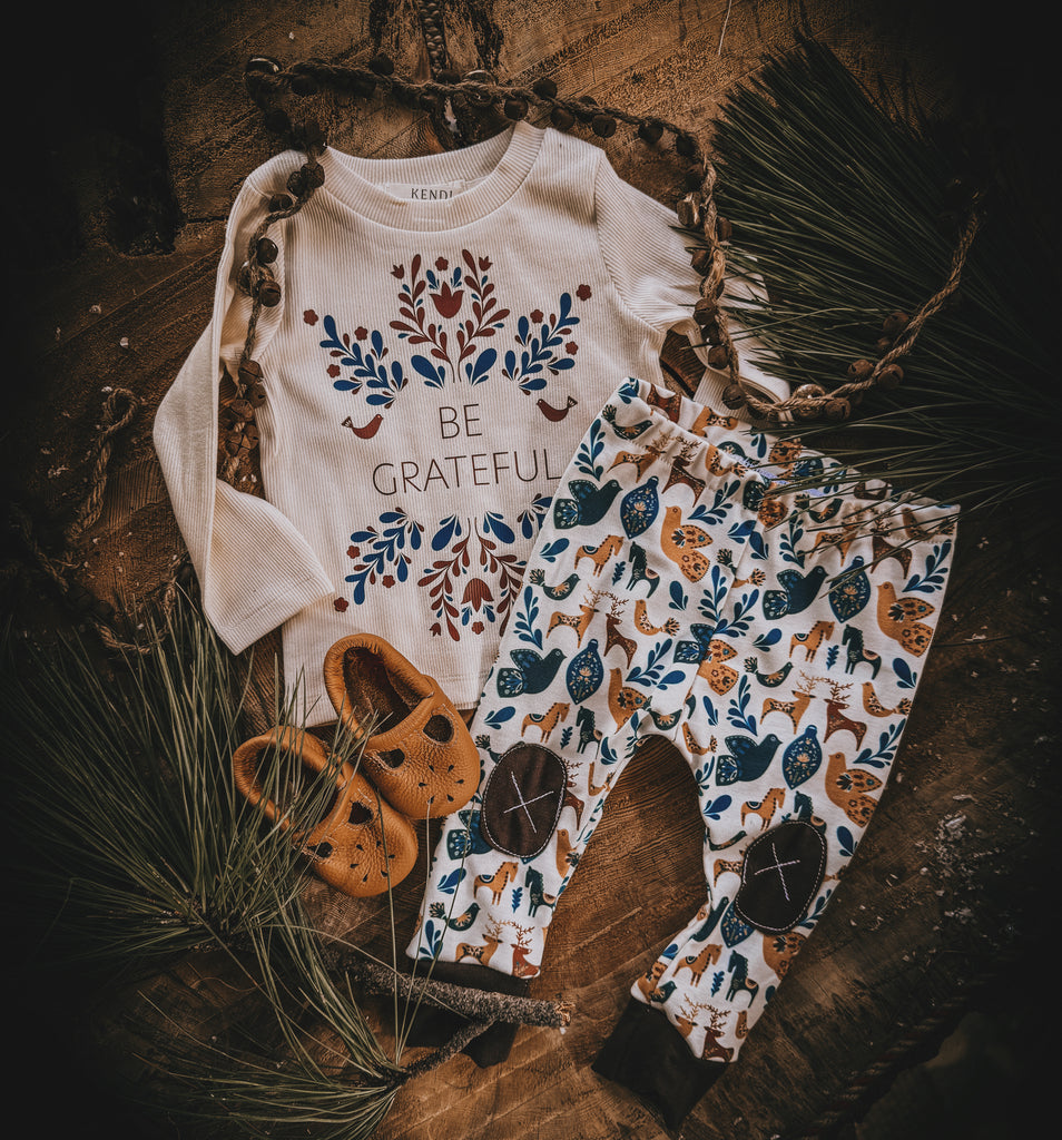 Be Grateful   | Cream  Ribbed Top