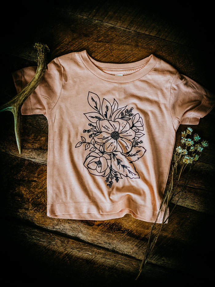Floral Bouquet  |  Peach Tee