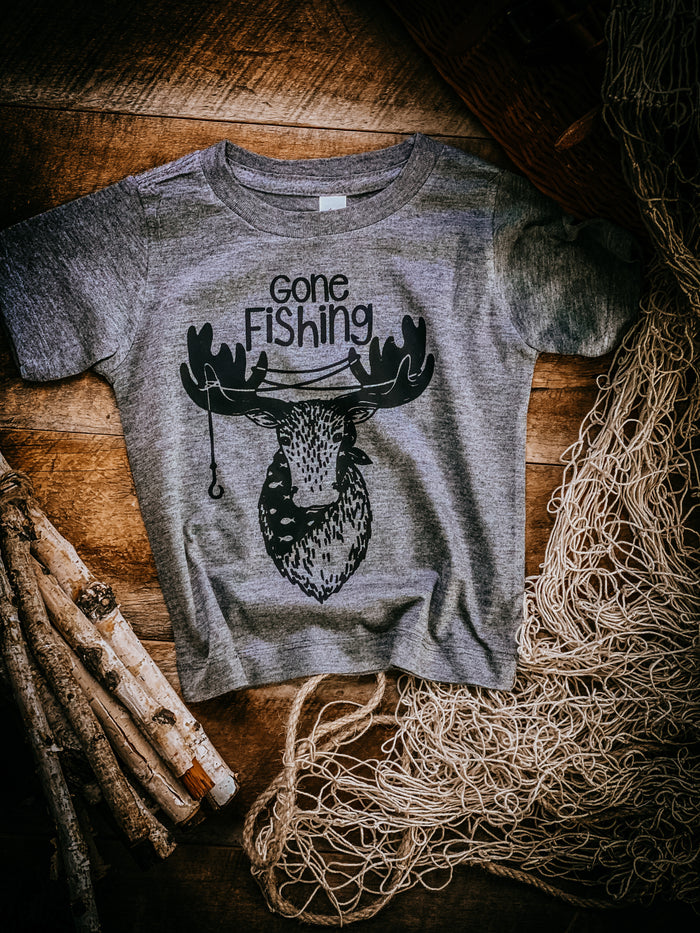 Gone Fishing   | Grey  Tee